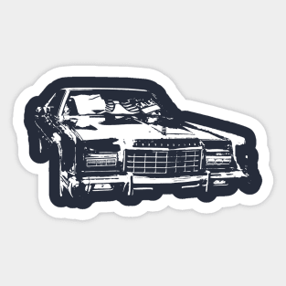 Lincoln Continental 1970s American classic car monoblock white Sticker